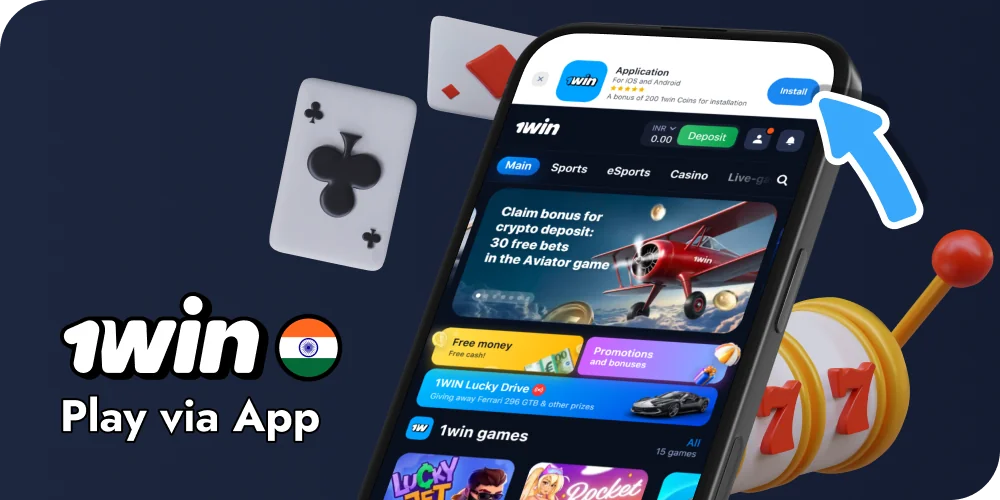 1win Mobile app for Android and iOS in India